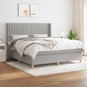 Pat continental vidaXL, 180x200 cm, material textil, gri deschis