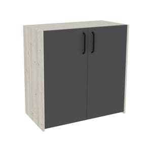 Comoda Haaus Malmo, 2 Usi, Stejar, 81 x 42 x 80 cm, Alb/Antracit
