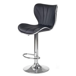 Scaun de bar DRIMUS HM H69, ergonomic, piele ecologica, negru