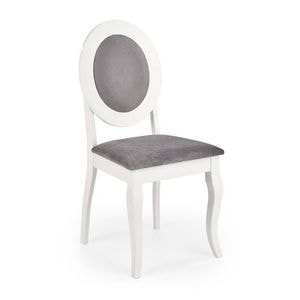Scaun living DRIMUS HM Barock, alb/gri, 45x51x93 cm