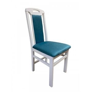 Scaun living DRIMUS SB Tim, alb-turcoaz 40x43x96 cm