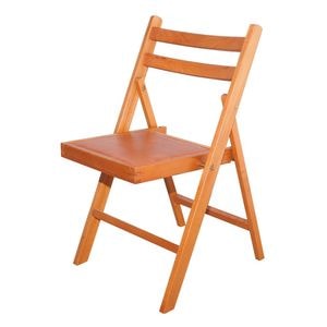 Scaun pliant lemn masiv, DRIMUS, tapiterie piele ecologica, Cires, 47 x 35 x 90 cm