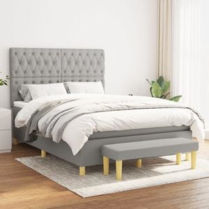 Pat continental vidaXL, 140x200 cm, material textil, gri deschis