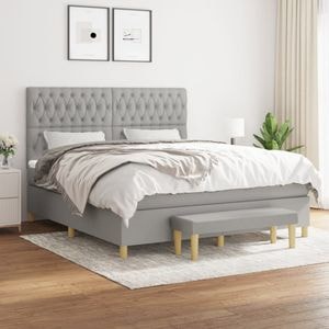 Pat continental vidaXL, 180x200 cm, material textil, gri deschis