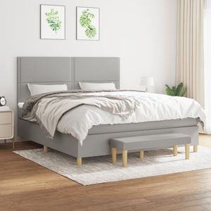 Pat continental vidaXL, 180x200 cm, material textil, gri deschis