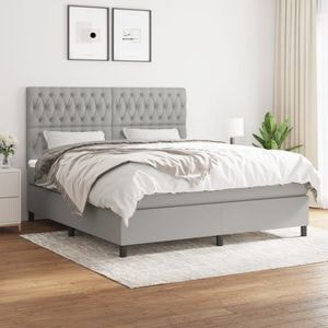 Pat continental vidaXL, 180x200 cm, material textil, gri deschis