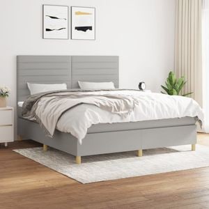 Pat continental vidaXL, 180x200 cm, material textil, gri deschis