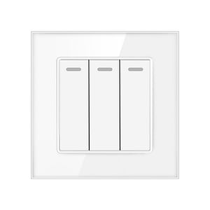 Intrerupator Triplu Cap Scara Cu Panou Din Sticla Securizata Techstar TGS 01, 220V, 16A, 86 X 86 Mm, Negru, cu 3 Faze
