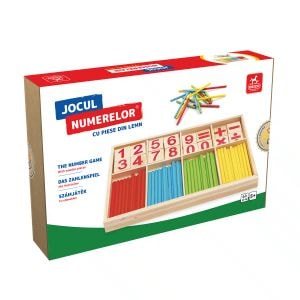 Joc de societate Deico Numerele, cu piese din lemn, 5 ani+, 2-4 jucatori