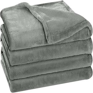 Patura fleece polar pentru pat ET COLLECTION, 230x260 cm, gri