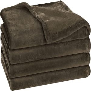 Patura fleece polar pentru pat ET COLLECTION, 170x230 cm, maro