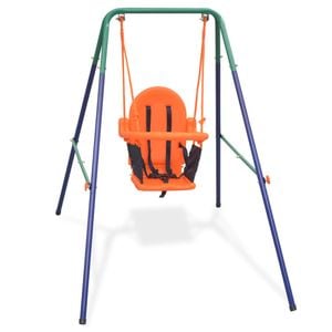 Set de leagan pentru copii mici vidaXL, ergonomic, cu ham de siguranta, 6 - 36 luni, Portocaliu