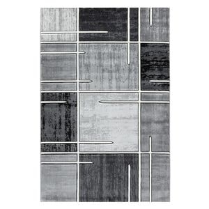 Covor POIANA 0540A, Dreptunghiular, 80x150cm, gri-negru