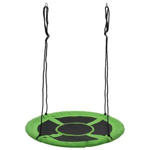 Leagan reglabil vidaXL, tip cuib, 110 cm, greutate maxima suportata 100 kg, 36 luni+, verde