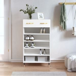 Pantofar vidaXL, 60x35x105 cm, lemn compozit, alb