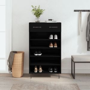 Pantofar vidaXL, 60x35x105 cm, lemn compozit, negru