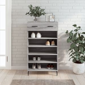 Pantofar vidaXL, 60x35x105 cm, lemn prelucrat, gri sonoma