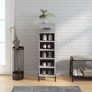 Pantofar vidaXL, 30x35x105 cm, lemn compozit, gri sonoma