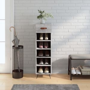 Pantofar vidaXL, 30x35x105 cm, lemn compozit, gri sonoma