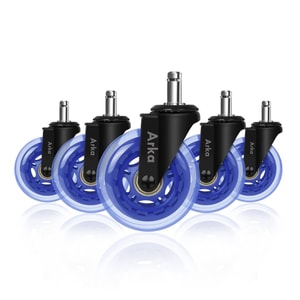 Set de 5 roti de silicon profesional ARKA RX900T, 2, 5 inch albastru, cu Tija de 10 mm