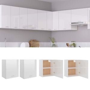 Dulapuri suspendate vidaXL, alb extralucios, 50x31x60 cm, PAL, 2 buc.