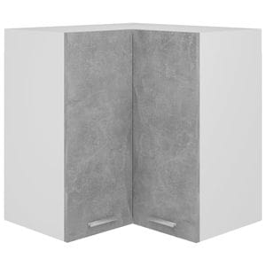Dulap suspendat de colt vidaXL, 57x57x60 cm, PAL, gri beton