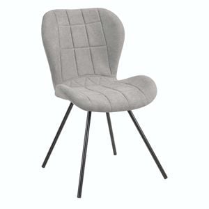 Scaun bucatarie / living DacEnergy, realizatat din stofa si otel cu finisaj negru, fix, 84 x50 x58 cm, forma rotunjita, gri