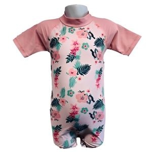 Costume de Baie / Inot pentru bebelusi si copii, Protectie Soare UPF50+, Floral Pink, Marimea 000
