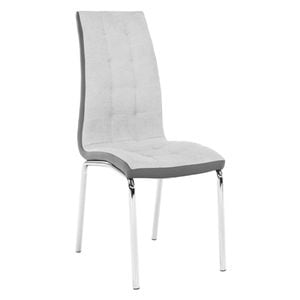 Scaun bucatarie / living DacEnergy, design modern, structura din metal cromat, sezutul si spatarul tapitat cu material textil, 42x103x58cm, gri