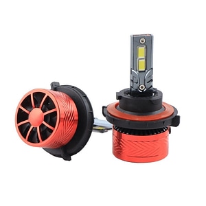 Set 2 LED-Uri Auto Techstar P14, 9004, 120W, 18000 Lumeni, 6000K, 12-24V, Unghi Fascicul 360, CSP 3570, Canbus, Radiator Aluminiu, Racire Cooling Tech, Argintiu