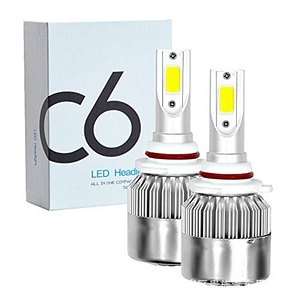 Set 2 LED-uri Auto Techstar C6, 9006, 36w, 3800 Lumeni, 6500K, AUTO, 12-24 Volti, COB