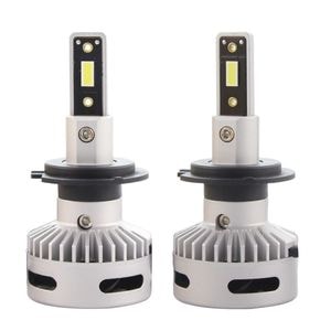 Set 2 LED-uri Auto Techstar X7, H7, 60w, 6000 Lumeni, 6500K, AUTO, 12-24 Volti, CSP, Canbus, Miez Cupru, Radiator Aluminiu