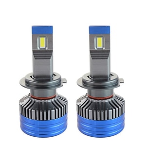 Set 2 LED-uri Auto Techstar K11, H7, 55w, 8000 Lumeni, 6500K, AUTO, 12-24 Volti, CSP, Canbus, Miez Cupru, Radiator Aluminiu