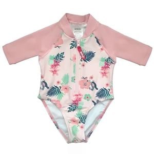 Costume de Baie / Inot pentru bebelusi si copii, Protectie Soare UPF50+, Floral Pink, Marimea 2
