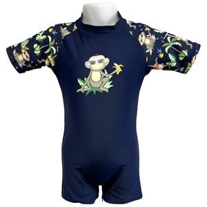 Costume de Baie / Inot pentru bebelusi si copii, Protectie Soare UPF50+, Navy Jungle, Marimea 1