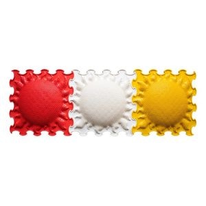 Covoras ortopedic, senzorial, set puzzle, 3 piese, model Shining Sun, textura rigida, Multicolor
