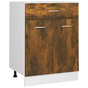 Dulap inferior de chiuveta vidaXL, 60x46x81.5 cm, lemn, stejar fumuriu