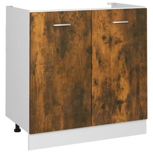 Dulap inferior de chiuveta vidaXL, 80x46x81.5 cm, lemn, stejar fumuriu