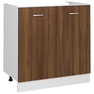 Dulap inferior de chiuveta vidaXL, 80x46x81.5 cm, lemn, stejar maro