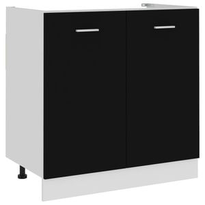 Dulap inferior de chiuveta vidaXL, 80x46x81.5 cm, PAL, negru