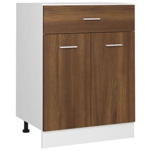 Dulap inferior de chiuveta vidaXL, 60x46x81.5 cm, lemn, stejar maro