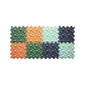 Covoras ortopedic, senzorial, set puzzle, 8 piese, model Stones, textura rigida, Multicolor
