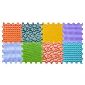 Covoras ortopedic, senzorial, set puzzle, 8 piese cu diferite texturi, Nature Gifts