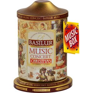 Ceai negru Basilur Music Concert Christmas, Albastrele, Scortisoara, Vanilie, Ananas, Ghimbir, Mar si Lamaie, cu cofeina, 100 gr