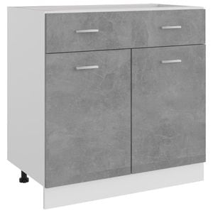 Dulap inferior cu sertar vidaXL, 80x46x81.5 cm, PAL, gri beton