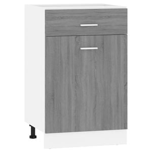 Dulap inferior cu sertar vidaXL, 50x46x81.5cm, lemn prelucrat, gri sonoma
