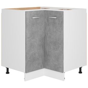 Dulap inferior de colt vidaXL, lemn prelucrat, gri beton
