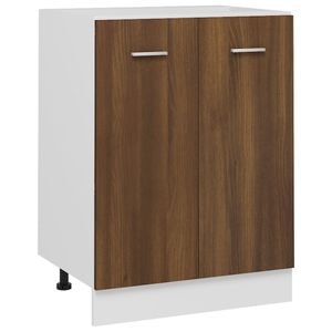 Dulap inferior vidaXL, 60x46x81.5 cm, lemn prelucrat, stejar maro