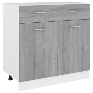 Dulap inferior cu sertar vidaXL, 80x46x81.5cm, lemn prelucrat, gri sonoma