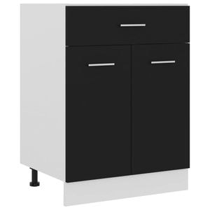 Dulap inferior cu sertar vidaXL, 60x46x81.5 cm, PAL, negru